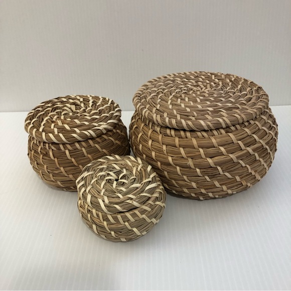 Source Unknown Accents Decorative Seagrass Woven Nesting Baskets
